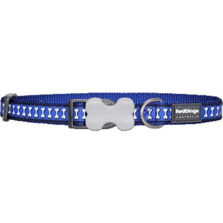 RED DINGO Dog Collar Reflective Dark Blue, Medium RE437121